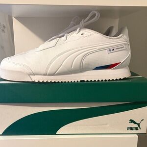 Puma Roma White BMW Motorsport Sneaker with Red & Blue Accents